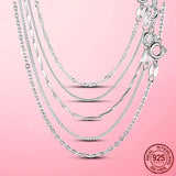 925 Silver Choker Necklace Clavicle Chain Link Lobster Clasp Necklaces