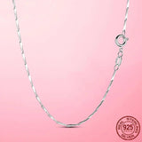 925 Silver Choker Necklace Clavicle Chain Link Lobster Clasp Necklaces