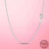 925 Silver Choker Necklace Clavicle Chain Link Lobster Clasp Necklaces