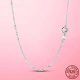 925 Silver Choker Necklace Clavicle Chain Link Lobster Clasp Necklaces