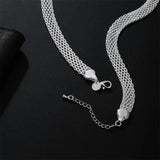 925 Silver Woven Strap Chain Necklace 18 Inch