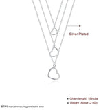925 Silver Three Heart Chain Pendant Necklace For Women Wedding