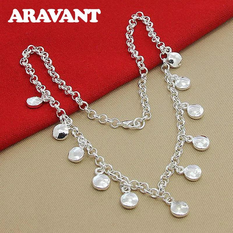 925 Silver Round Choker Necklace Short Chain for Women