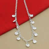 925 Silver Round Choker Necklace Short Chain for Women