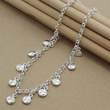 925 Silver Round Choker Necklace Short Chain for Women