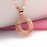 14K Rose Gold Geometric Pendant Classic Glamour Wedding Jewelry