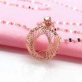 14K Rose Gold Geometric Pendant Classic Glamour Wedding Jewelry