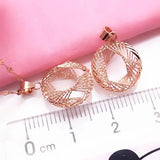 14K Rose Gold Geometric Pendant Classic Glamour Wedding Jewelry