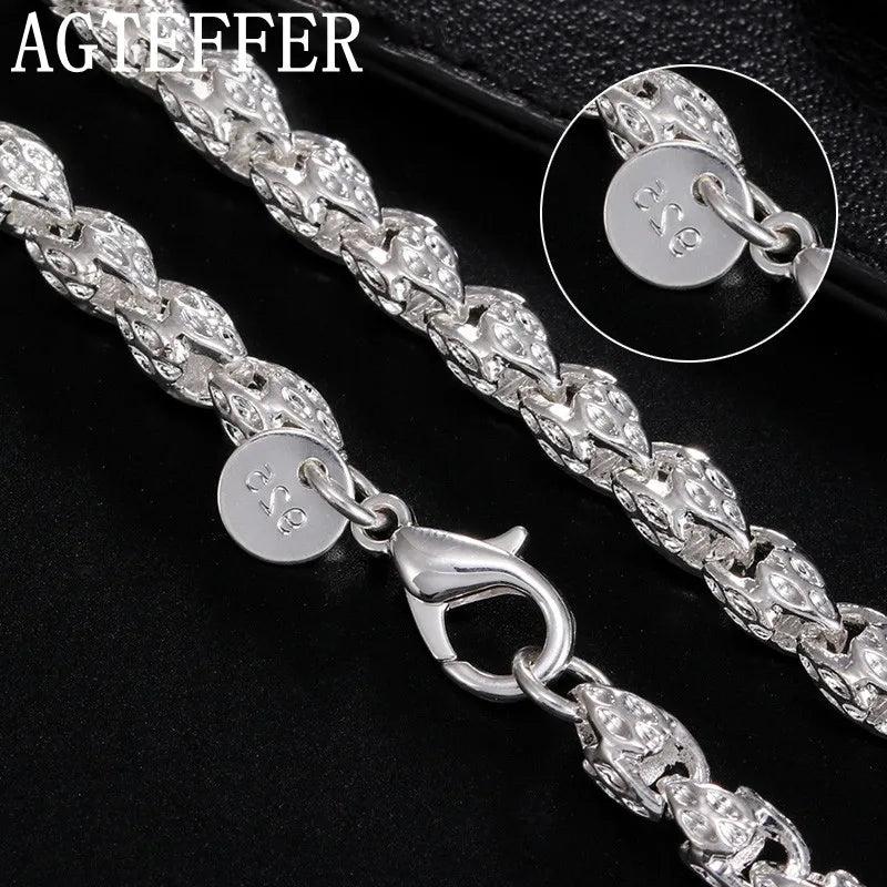 925 Silver Dragon Head Chain Necklace 20/24 Inch