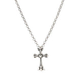 Retro Cross Necklace for Women Silver Light Clavicle Chain Jewelry