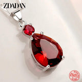 925 Silver Water Drop Pendant Necklaces for Women