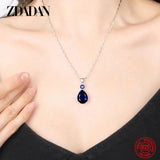 925 Silver Water Drop Pendant Necklaces for Women