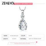 925 Silver Water Drop Pendant Necklaces for Women