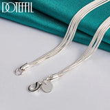 925 Silver Five Butterfly Snake Chain Necklace Women Wedding Jewelry