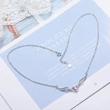 S925 Silver Heart-shaped Amethyst Pendant Necklace for Women