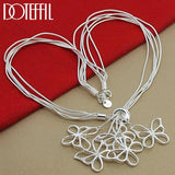 925 Silver 5 Butterfly Snake Chain Necklace Women Wedding Jewelry