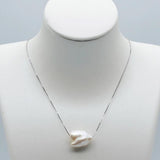 Baroque Pearl Necklace Freshwater 925 Silver Pendant Women's Necklace