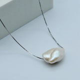 Baroque Pearl Necklace Freshwater 925 Silver Pendant Women's Necklace