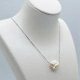 Baroque Pearl Necklace Freshwater 925 Silver Pendant Women's Necklace