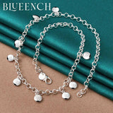 925 Silver Flat Round Pendant Necklace Women Wedding Charm Jewelry