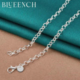 925 Silver Flat Round Pendant Necklace Women Wedding Charm Jewelry
