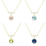 925 Silver Necklace Colorful Zircon Pendant Women Jewelry