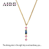 S925 Rainbow Zircon Pendant Necklace for Women