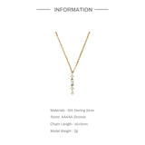 S925 Rainbow Zircon Pendant Necklace for Women