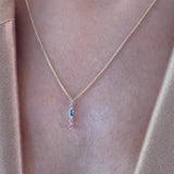 S925 Rainbow Zircon Pendant Necklace for Women