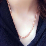 Purple Chunky Necklace 14K Rose Plated Chain Palace Delicate Accessories