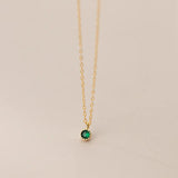 925 Silver Green Zircon Pendant Necklace for Women