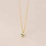 925 Silver Green Zircon Pendant Necklace for Women