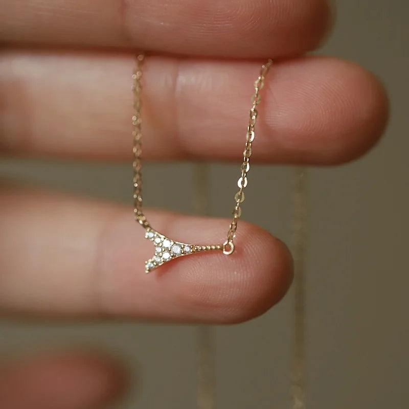 925 Silver Romantic Tower Pendant Necklace Wedding Statement 14k Jewelry