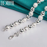 925 Silver 8mm Matte Smooth Bead Chain Necklace for Wedding
