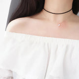 925 Silver Crystal Pendant Chain Necklace Women Wedding Jewelry