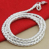 925 Silver 4mm Snake Chain Necklace 20 Inches