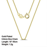 0.6mm Box Chain Necklace 925 Silver 18''Long Jewelry Gift OSC07