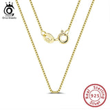 0.6mm Box Chain Necklace 925 Silver 18''Long Jewelry Gift OSC07