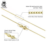0.6mm Box Chain Necklace 925 Silver 18''Long Jewelry Gift OSC07