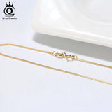 0.6mm Box Chain Necklace 925 Silver 18''Long Jewelry Gift OSC07