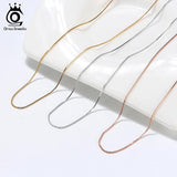 0.6mm Box Chain Necklace 925 Silver 18''Long Jewelry Gift OSC07