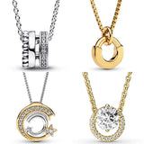 925 Silver Shooting Star Signature Pave & Beads I-D Collier Pendant & Necklace