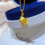 14K Cow Necklace for Women Girl Wedding Jewelry Pendant