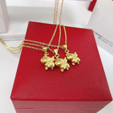 14K Cow Necklace for Women Girl Wedding Jewelry Pendant