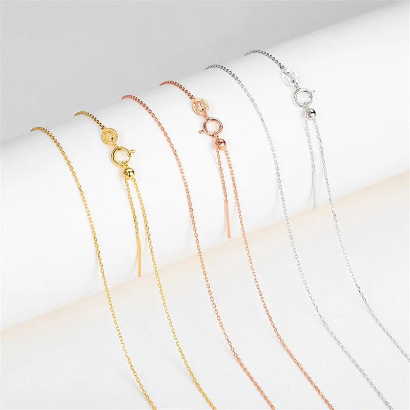 925 Silver Adjustable Cross Chain Necklace For Women