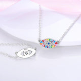 Silver Two-Tone Multi-Ring O Pendant Necklace DIY Women Jewelry
