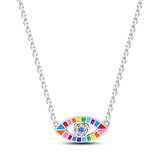 Silver Two-Tone Multi-Ring O Pendant Necklace DIY Women Jewelry