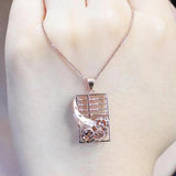 Purple Abacus Copper Coin Pendant 14K Rose Necklace for Women