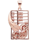 Purple Abacus Copper Coin Pendant 14K Rose Necklace for Women