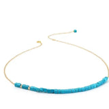 Turquoise Beaded Necklace 14K Filled Collier Femme Women Vintage
